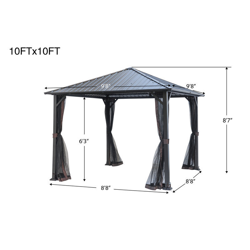 LAUREL CANYON 10 Ft. W x 10 Ft. D Patio Gazebo Wayfair